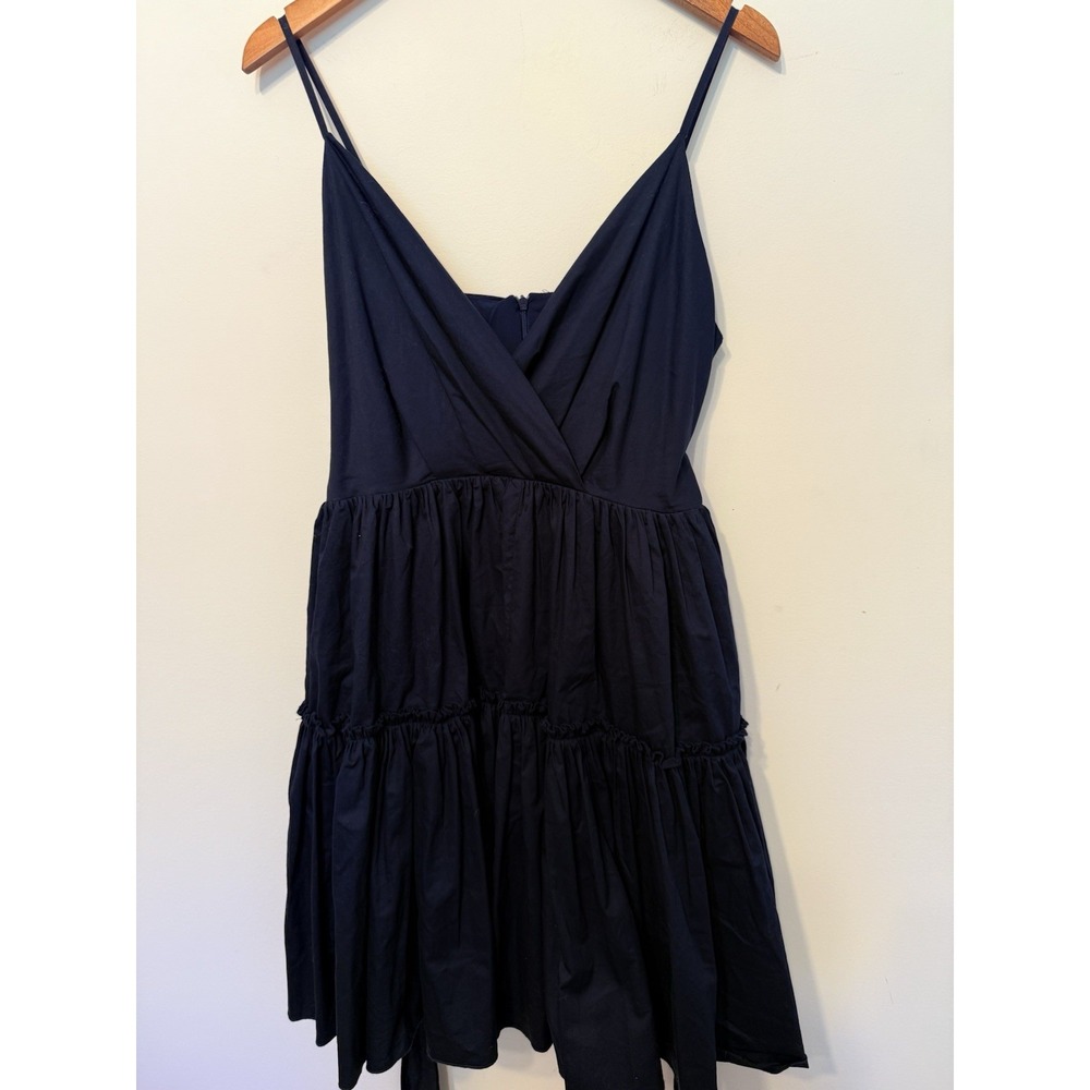 Lili Sidonio X Molly Bracken Dress Navy Mini Cotton Adj Straps Large